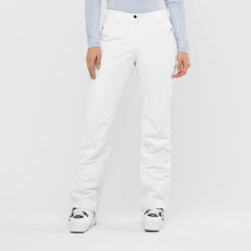 White Salomon The Brilliant Women's Ski Pants | IE NJ6740